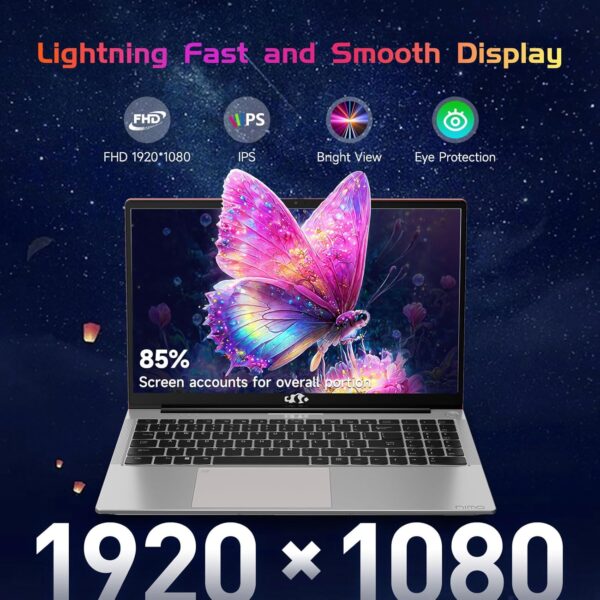 15.6 FHD IPS Laptop Computer Student, 16GB RAM 1TB SSD, 4-Cores Pentium N100 (Up to 3.4GHz), Backlit Keyboard, Fingerprint, 2 Years Warranty, Win 11 - Image 7