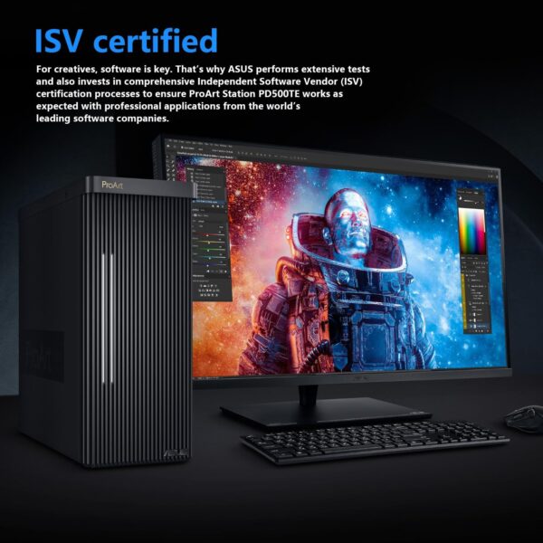 ASUS ProArt Station PD500TE Desktop, Intel i9-13900, NVIDIA RTX A4000(Beats RTX 4060), Multizone Cooling, 64GB RAM, 2TB SSD, Win11P, for Designing, Work Station Bundle with TUF Gaming VP4700 Backpack - Image 4