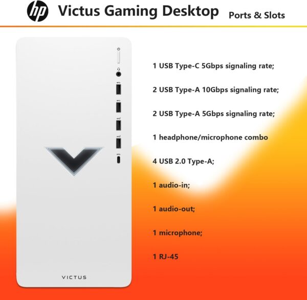 HP Victus 15L i7 RTX 4060 Premium Gaming Desktop, Intel i7-14700F, GeForce RTX 4060, 3D modeling, 32GB RAM, 1TB SSD, Wi-Fi 6, Displayport, Type-C, Windows 11 Home, Bundle with ADATA 512GB External SSD - Image 6