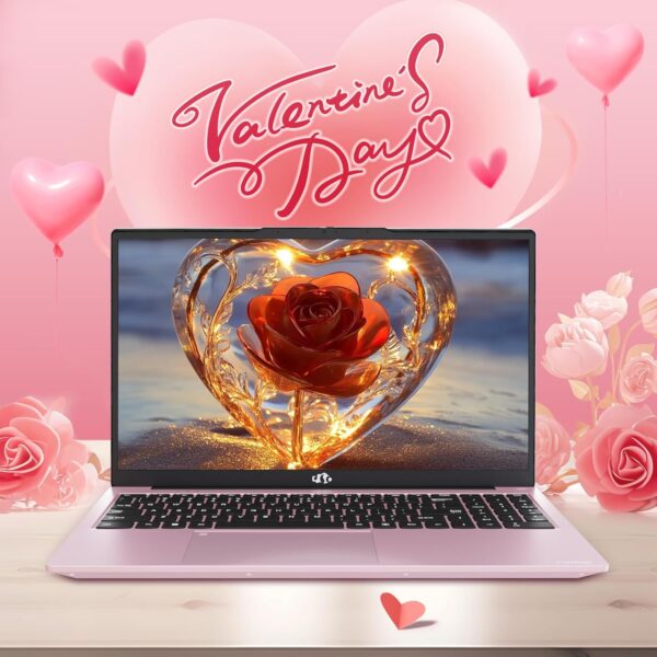 NIMO 15 FHD IPS Laptop Computer, Valentine's Day Limited Edition, 16GB RAM, 1TB SSD, 4-Core Intel Pentium N100 (Beat to i3-1115G4, Up to 3.4GHz), Backlit Keyboard, Fingerprint, Win 11, Rose Gold - Image 4