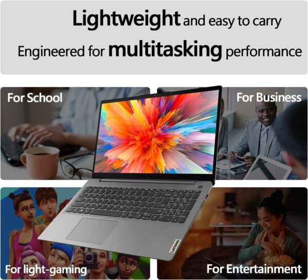 Lenovo IdeaPad 1 Student Laptop, 15.6" FHD Display, Intel Dual Core Processor, 8GB RAM, 128GB SSD + 128GB eMMC, 1 Year Office 365, Wi-Fi 6, SD Card Reader, W11H, Grey, Additional 1 Yr ADP - Image 7