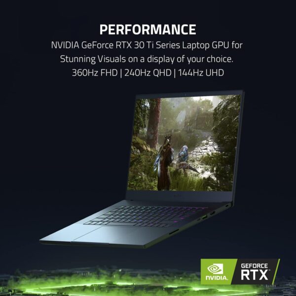 Razer Blade 15 Gaming Laptop: NVIDIA GeForce RTX 3070 Ti - 12th Gen Intel 14-Core i7 CPU - 15.6” FHD 360Hz - 16GB DDR5 RAM - 1TB PCIe SSD - Windows 11 - CNC Aluminum - Chroma RGB - Thunderbolt 4 - Image 4