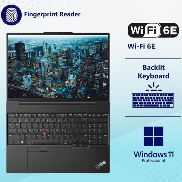 Lenovo ThinkPad E16 G2 16" FHD+ Business Laptop Computer, AMD Octa-Core Ryzen 7 7735HS (Beat i7-1355U), 64GB DDR5 RAM, 1TB PCIe SSD, WiFi6E, Backlit KB, Fingerprint Reader, Windows 11 Pro, Vent-Hear - Image 4