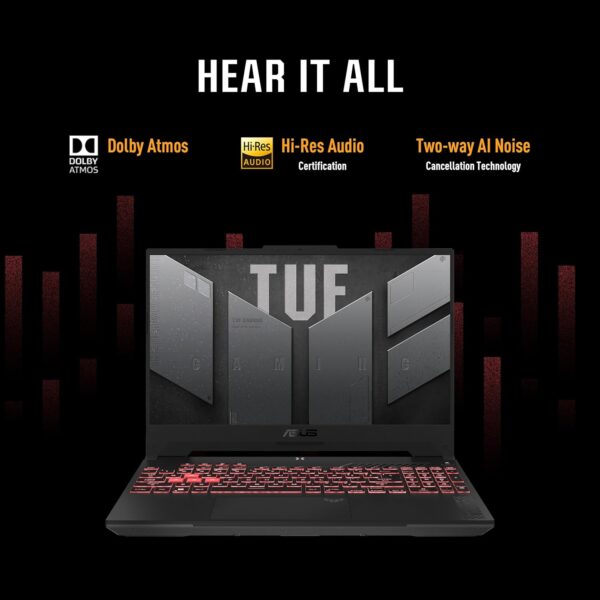 ASUS TUF Gaming A15 Gaming Laptop, 15.6” FHD 144Hz, 100% sRGB Display, GeForce RTX 4050, AMD Ryzen 7 7435HS, 16GB DDR5, 512GB PCIe SSD, Wi-Fi 6, Windows 11, FA507NUR-AS73 - Image 9