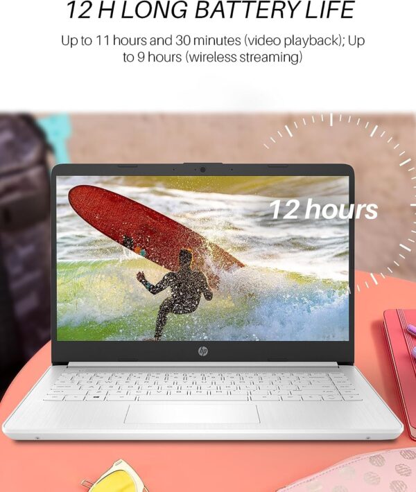 HP 14" Laptop Student Business, with Office Lifetime License & Windows 11 S, Intel Dual-Core N4120, 8 GB RAM, 320 GB Storage(64GB eMMC+256GB Micro SD), Ultra Light, Webcam, WiFi, HDMI, White - Image 7