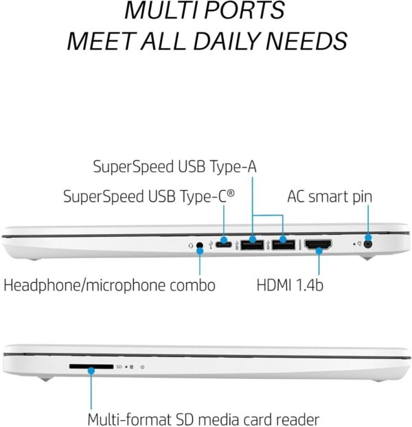 HP 14" Laptop Student Business, with Office Lifetime License & Windows 11 S, Intel Dual-Core N4120, 8 GB RAM, 320 GB Storage(64GB eMMC+256GB Micro SD), Ultra Light, Webcam, WiFi, HDMI, White - Image 8