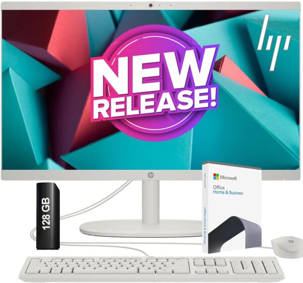 HP New Version All-in-One Desktop| 22" FHD Display| Intel Dual-core Processor| 40GB RAM| 1TB PCIe SSD| 128GB External Drive & Microsoft Office| KB&Mouse| HDMI&USB-C| WiFi6| Windows 11 Pro - Image 2