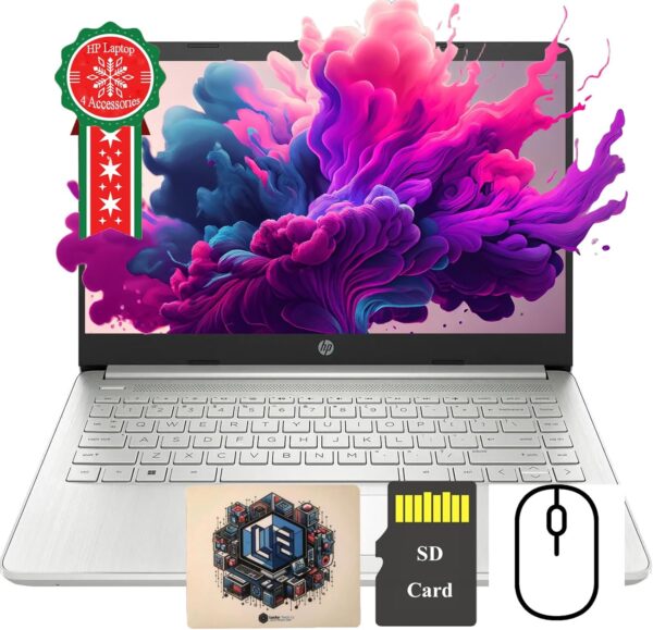 HP Portable Student Business Laptop - 3 Free Bundles, Win 11 Pro, Microsoft 365, Ultral Light and Thin, 14" HD Display for Student, Work, 16GB DDR4, 384GB Storage(128GB eMMC+256GB Card), Intel 4-Core - Image 2