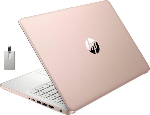 HP Premium Stream 14" HD BrightView Laptop, Intel Celeron N4120, 8GB RAM, 64GB eMMC Storage, UHD Graphics, HD Webcam, 1 Year Office 365, Bluetooth, WiFi, HDMI, Win 11s, Gold, 32GB Hotface USB Card - Image 2