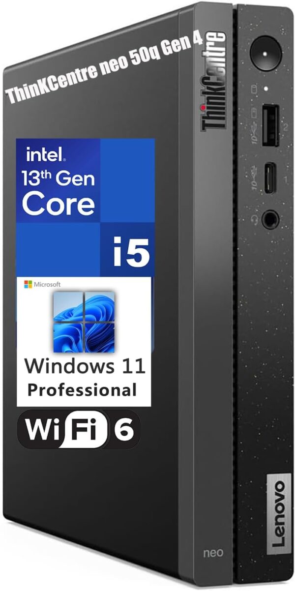 Lenovo ThinKCentre neo 50q Gen 4 Tiny 1L Business Mini Desktop Computer, 13th Gen Intel Octa-Core i5-13420H (Beat i7-1355U), 16GB DDR4 RAM, 1TB PCIe SSD, WiFi 6, RJ-45, Windows 11 Pro, vent-hear - Image 2