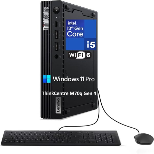 Lenovo ThinkCentre M70q Gen 4 MFF Tiny 1L Mini PC Business Desktop Computer, 13th Gen Intel 10-Core i5-13400T (Beat i7-12700T), 16GB DDR4 RAM, 512GB PCIe SSD, WiFi 6, RJ45, Windows 11 Pro Vent-HEA - Image 2