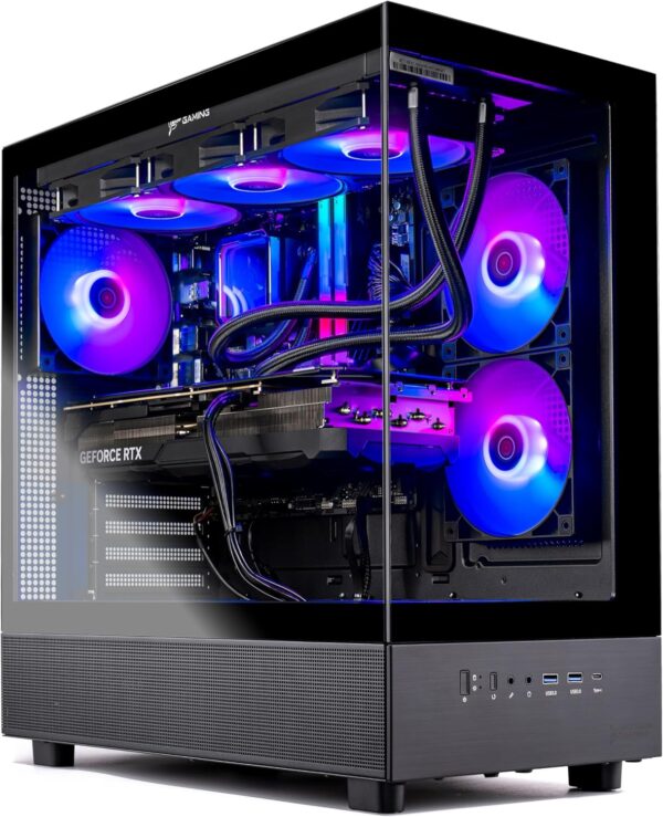 Skytech Azure Gaming PC Desktop, Ryzen 7 9800X3D 4.7 GHz (5.2 GHz Turbo Boost), NVIDIA RTX 5080 16GB GDDR7, 2TB SSD, 32GB DDR5 RAM 6000 RGB, 850W Gold ATX 3.0 PSU, 360mm ARGB AIO, Wi-Fi, Win 11 Home - Image 2