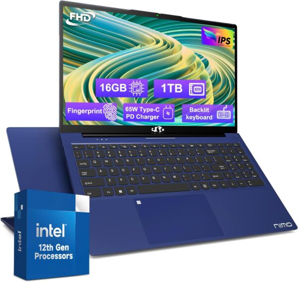 15.6-FHD-Laptop Student-Laptop, 16GB RAM 1TB SSD, Intel Pentium Quad-Core N100 Processor (Up to 3.4GHz) Backlit Keyboard Fingerprint WiFi 6 BT5.2 Business-Laptop, 2 Years Warranty Windows 11 Laptop - Image 2