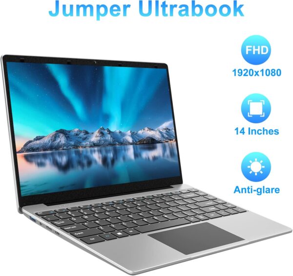 jumper Laptop, 12GB LPDDR4 RAM, 256GB SSD ROM, 14 Inch 1080p FHD IPS Screen, Windows 11 Laptops Computer with Celeron 4-Core Processor, UHD Graphics 600, 2 Stereo Speaker, Portable. - Image 4