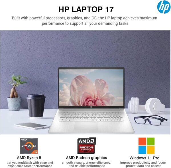 HP 2025 17 Inch Laptop Computer, 17.3 IPS FHD Business Laptop PC, AMD Ryzen 5 6-Core, 64GB RAM 2.5TB Storage (2TB SSD+512GB PSSD), Windows 11 Pro Laptop Copilot AI Lifetime Office, 10-Key Number Pad - Image 4