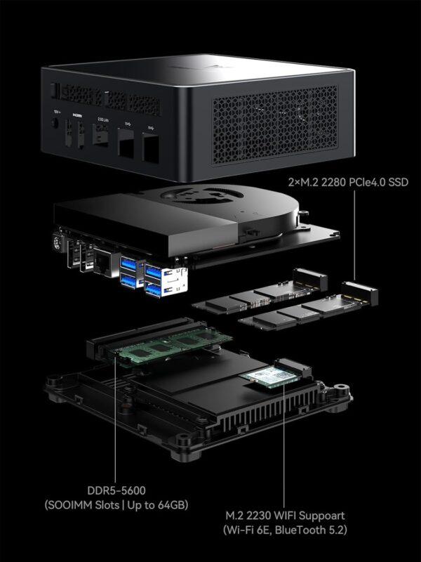 MINISFORUM Venus UM790 Pro Mini PC AMD Ryzen 9 7940HS up to 5.2 GHz 32 GB DDR5 1 TB SSD Radeon 780M Graphics, 4X USB3.2, 2X USB4, 2X HDMI 2.1, 2X PCIe4.0, BT5.3, RJ45 2.5G - Image 8