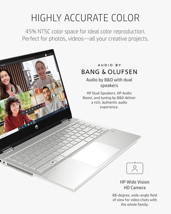 HP Pavilion x360 14” Touchscreen Laptop, 11th Gen Intel Core i5-1135G7, 8 GB RAM, 256 GB SSD Storage, Full HD IPS Display, Windows 10 Home OS, Long Battery Life, Work & Streaming (14-dw1024nr, 2021) - Image 7