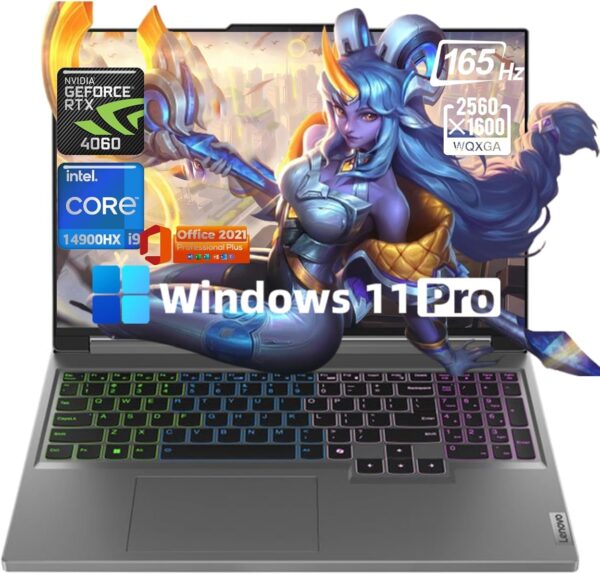 Lenovo Legion 5i 16" Gaming Laptop - Intel Core i9-14900HX, 165Hz FHD, GeForce RTX 4060, 64GB DDR5 RAM|4TB SSD, Backlit Keyboard, Win11 Pro, Office Lifetime, w/USB&DVD Drive - Image 2