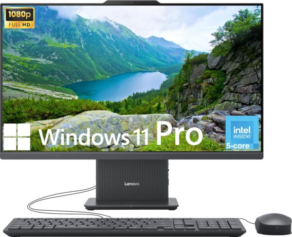 Lenovo ThinkCentre All-in-One Desktop Computer, 24" FHD IPS Display, 5-core Intel U300 Processor, 32GB DDR5, 1TB SSD, USB-C, Wi-Fi 6, HDMI in&Out, Wired KB&Mouse, Windows 11 Pro - Image 2