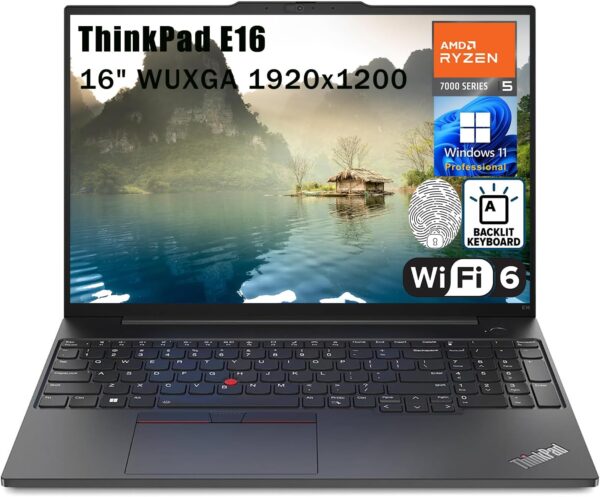 Lenovo ThinkPad E16 16" FHD+ Business Laptop Computer, AMD Hexa-Core Ryzen 5 7530U (Beat i7-1355U), 24GB DDR4 RAM, 1TB PCIe SSD, WiFi 6, Backlit Keyboard, Fingerprint Reader, Windows 11 Pro, AZ-XUT - Image 2