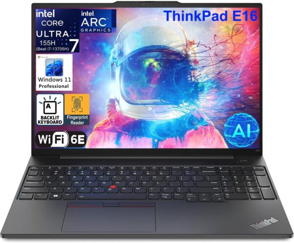 Lenovo ThinkPad E16 G2 16" FHD+ AI Business Laptop Computer, Intel 16-Core Ultra 7 155H (Beat i7-13705H), Arc Graphics, 64GB DDR5 RAM, 2TB PCIe SSD, WiFi 6E, Backlit KB, FR, Windows 11 Pro, AZ-XUT - Image 2