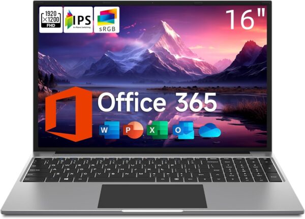 jumper Laptop, 16 Inch FHD IPS 1200p Screen, 5305U Processor, Office 365 1-Year Subscription, 4GB RAM 128GB Storage, Windows 11 Computer with Stereo Speakers, 1TB SSD Slot Expansion, HDMI. - Image 2