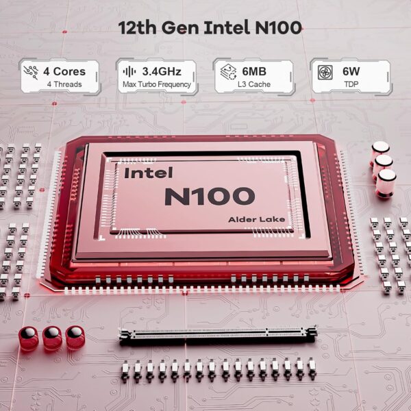 NIMO Mini PC Desktop, 16GB RAM 1TB SSD 12th Gen N100(Beat i3 1115G4) Mini Desktop Computers with USB3.2 BT5.2 WiFi 6, 4K Triple-Monitor Display Micro Computer for Student Home Office - Image 6