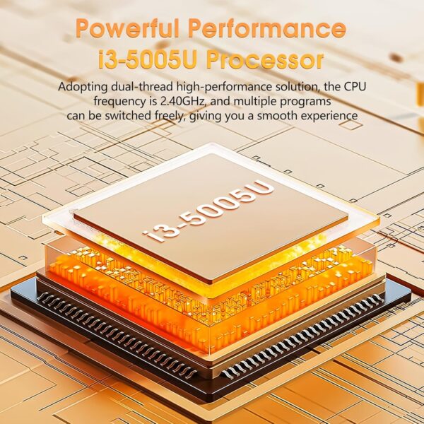 15.6 Inch Laptops, 8GB DDR3 512GB SSD Windows 11 Laptop Computer with I3 Processor, HD Display, 52Wh Battery, Wi-Fi 5, BT4.2, HDMI, USB3.2, Type-C, for Business and Students - Image 4