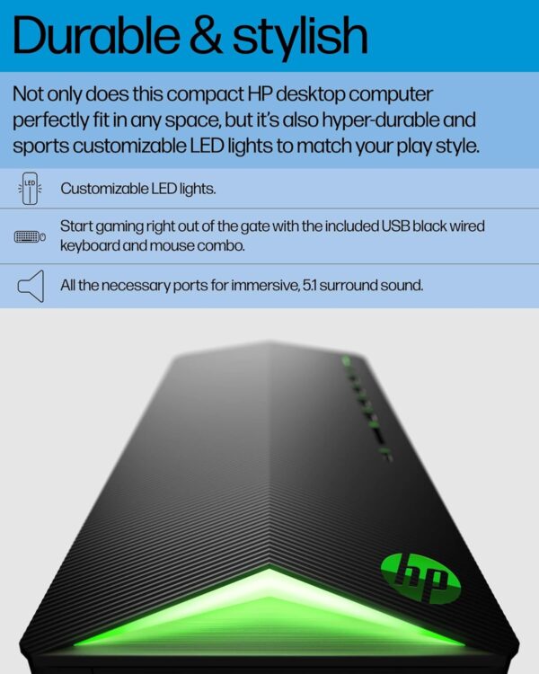 HP Pavilion Tower PC Desktop Computer, 16GB DDR4 RAM, 512GB PCIe SSD, Intel 6-Core i5-10400F (Beat i7-8700), GeForce GT 610 2GB, WiFi Adapter, RJ45, Type-C, HDMI, KB and Mouse, Windows 11 Pro, WE/PGPY - Image 6