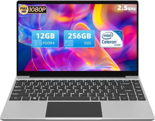 jumper Laptop, 14 Inch FHD Display, 12GB RAM 256GB SSD, Laptop Computer with J4105 CPU, Thin & Portable, 2.4/5G WiFi, BT4.0 - Image 2