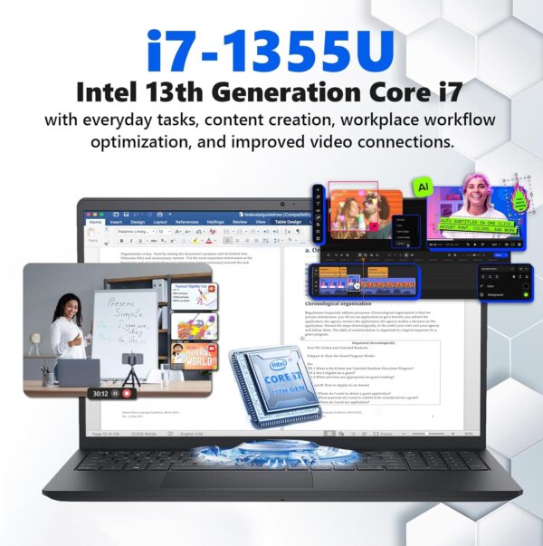 Dell Inspiron 15 3530 Touchscreen Laptop Computer - MS Office 2024 Lifetime for Business, 15.6'' FHD, 13th Gen Intel 10-Core i7-1355U GPU, Numeric Keypad, w/DVD Drive, Win11 Pro(64GB RAM, 2TB SSD) - Image 4
