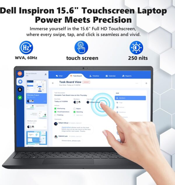 Dell Inspiron 15 3530 Touchscreen Laptop Computer - MS Office 2024 Lifetime for Business, 15.6'' FHD, 13th Gen Intel 10-Core i7-1355U GPU, Numeric Keypad, w/DVD Drive, Win11 Pro(64GB RAM, 2TB SSD) - Image 5