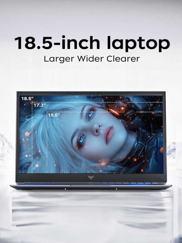 18.5"Laptop Computer with Windows 11 PRO,8000 mAh Battery,Intel N150 Quad-Core Processor UP to 3.6GHZ,16GB DDR4 RAM 512GB SSD,WiFi 5,Full HD IPS Display,2025 Laptops for Work Business Office Student - Image 5