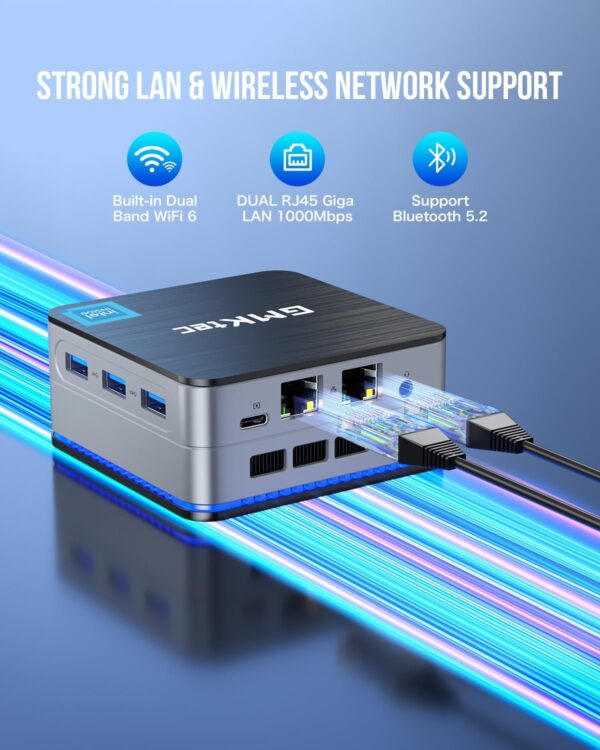 GMKtec G2 Plus Mini PC, Intel Twin Lake N150(Upgraded N100) up to 3.6GHz, Desktop Mini Computer 12GB LPDDR5 RAM 512GB SSD WiFi 6 BT5.2 Red - Image 7