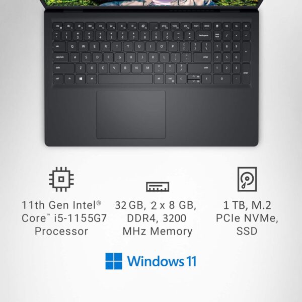 Dell Inspiron 15 Touchscreen Laptop (15.6" FHD, Intel i5-1155G7, 32GB RAM, 1TB SSD, 4-Core (> i7)), for Business, College Student, Enterprises, Numeric Keypad, 3520 3000, Webcam, Win 11 Home in S Mode - Image 3