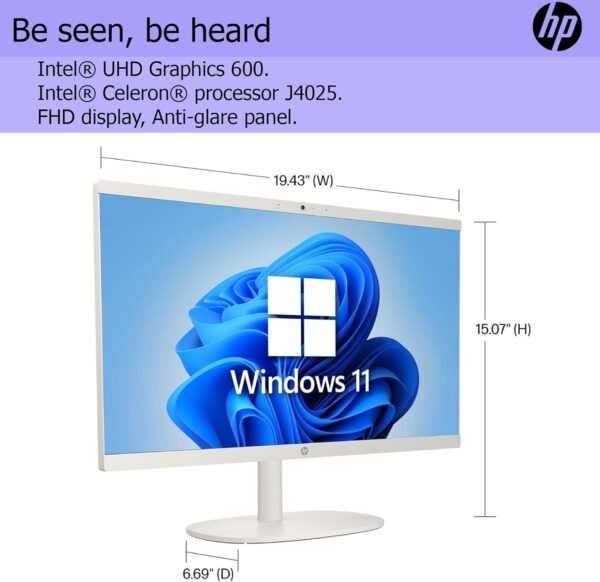 HP Business All-in-One Desktop| 22" Full HD Display| Intel Dual-core Processor| 16GB RAM| 512GB PCIe SSD| 128GB External Drive & Microsoft Office Trial| KB&Mouse| HDMI&USB-C| WiFi6| Windows 11 Pro - Image 6