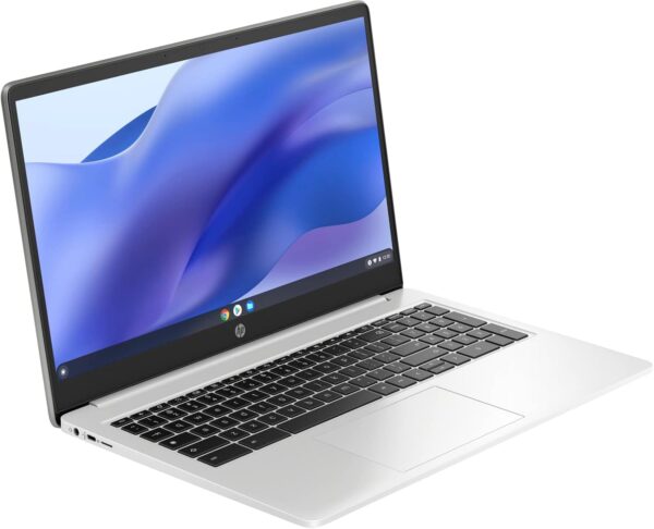 HP Chromebook 15 15.6" HD (Intel Pentium N6000, 8GB RAM, 128GB Storage (64GB eMMc + 64GB SD Card), UHD Graphics, Numeric KB) Home & Student Laptop, Anti-Glare, Webcam, Wi-Fi, Chrome OS, Silver - Image 5