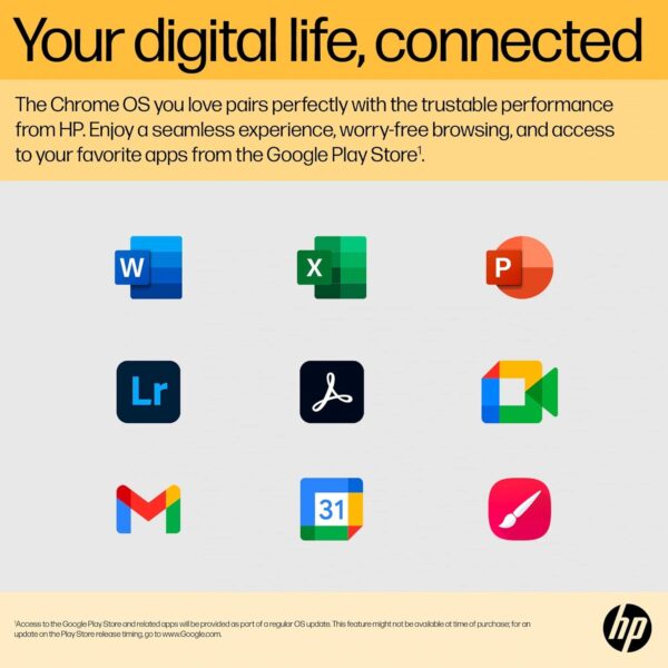 HP Chromebook 15 15.6" HD (Intel Pentium N6000, 8GB RAM, 128GB Storage (64GB eMMc + 64GB SD Card), UHD Graphics, Numeric KB) Home & Student Laptop, Anti-Glare, Webcam, Wi-Fi, Chrome OS, Silver - Image 8