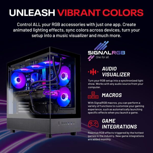 Skytech Azure Gaming PC Desktop, Ryzen 7 9700X 3.8 GHz (5.5GHz Turbo Boost), NVIDIA RTX 4060 8GB GDDR6, 1TB SSD, 16GB DDR5 RAM 6000, 650W Gold PSU, 360mm ARGB AIO, Wi-Fi, Win 11 Home - Image 4