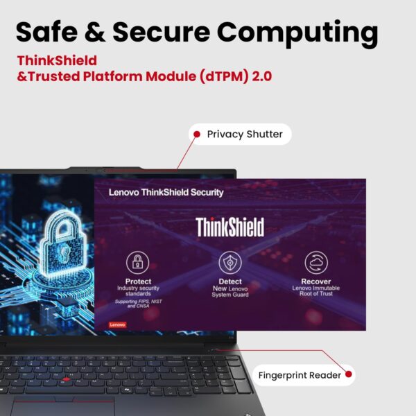 Lenovo ThinkPad E16 AI-Optimized Business Laptop, 16" FHD+, Intel Core Ultra 7 155U, 64GB DDR5 RAM, 2TB SSD, Fingerprint, Backlit, HDMI, Wi-Fi 6, Windows 11 Pro, Bundle with Targus Docking Station - Image 7