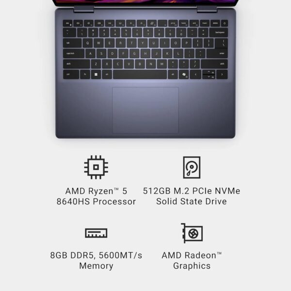 Dell Inspiron 14 2-in-1 Touchscreen Laptop - with Office 2024 Lifetime, 14" FHD+ Display, AMD Ryzen 5 8640HS CPU, Backlit Keyboard, Fingerprint, Win 11 Pro (32GB DDR5 RAM | 1TB SSD) - Image 4