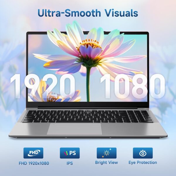 15.6" Business-Student-Laptop, 16GB RAM 1TB SSD Intel Pentium N100 Processor (Max 3.4GHz), WiFi 6 BT5.2 Backlit Keyboard Fingerprint Fast Charging Windows 11 Laptop-Computer, 2 Years Support, Red - Image 3