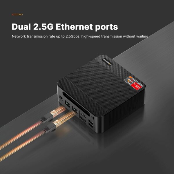Mini PC Desktop Computers P4，AMD Ryzen 7 5825U, 32GB DDR4 RAM 1TB m.2 NVMe SSD, Dual 2.5GbE LAN Ports/WiFi 6E/BT5.2, 4K Triple Display, Dual NVMe SSD Slots Micro PC Easy for Expand - Image 7