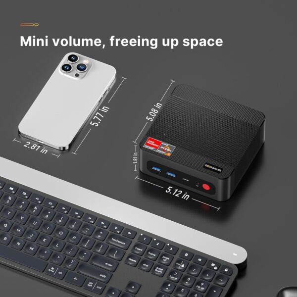 Mini PC Desktop Computers P4，AMD Ryzen 7 5825U, 32GB DDR4 RAM 1TB m.2 NVMe SSD, Dual 2.5GbE LAN Ports/WiFi 6E/BT5.2, 4K Triple Display, Dual NVMe SSD Slots Micro PC Easy for Expand - Image 9
