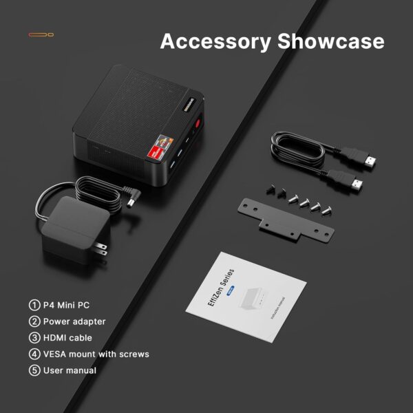 Mini PC Desktop Computers P4，AMD Ryzen 7 5825U, 32GB DDR4 RAM 1TB m.2 NVMe SSD, Dual 2.5GbE LAN Ports/WiFi 6E/BT5.2, 4K Triple Display, Dual NVMe SSD Slots Micro PC Easy for Expand - Image 10