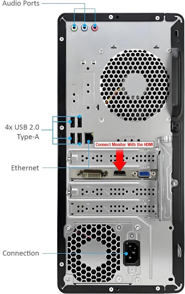 HP Pavilion Tower Desktop Computer, Intel Hexa-Core i5-10400F (Beat i7-8700), 16GB DDR4 RAM, 1TB PCIe SSD, GeForce GT 610 2GB, USB WiFi Adapter, RJ-45, Type-C, HDMI, VGA, Windows 11 Pro, WE/PGPY - Image 4
