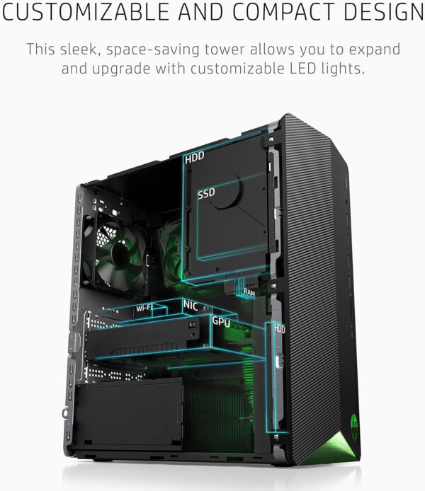 HP Pavilion Tower Desktop Computer, Intel Hexa-Core i5-10400F (Beat i7-8700), 16GB DDR4 RAM, 1TB PCIe SSD, GeForce GT 610 2GB, USB WiFi Adapter, RJ-45, Type-C, HDMI, VGA, Windows 11 Pro, WE/PGPY - Image 7