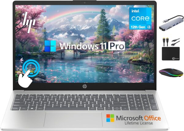 HP 2025 Business 15.6" HD Touch Laptop, 6-Core Intel i3 Processor (Upto 4.4GHz), 32GB RAM, 1.5TB Storage (1TB SSD + 500GB Ext), Long Battery, MarxsolAccessory, Lifetime Microsoft Office, Win 11 Pro - Image 2