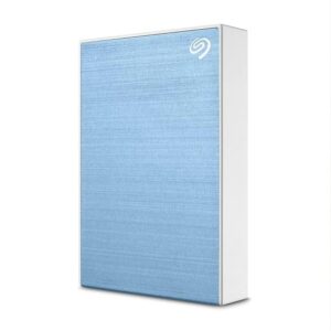 seagate one touch 5tb external hdd with password protection light blue, for windows and mac, with 3 yr data recovery services (stkz5000402)